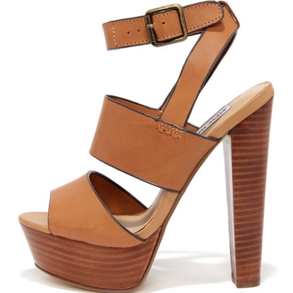 Steve Madden Tan Leather Platform High Heels